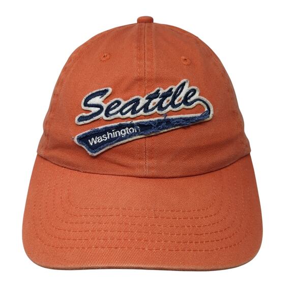 Seattle Washington Baseball Cap Orange OS Adjustable Embroidered Fahrenheit - Picture 1 of 8
